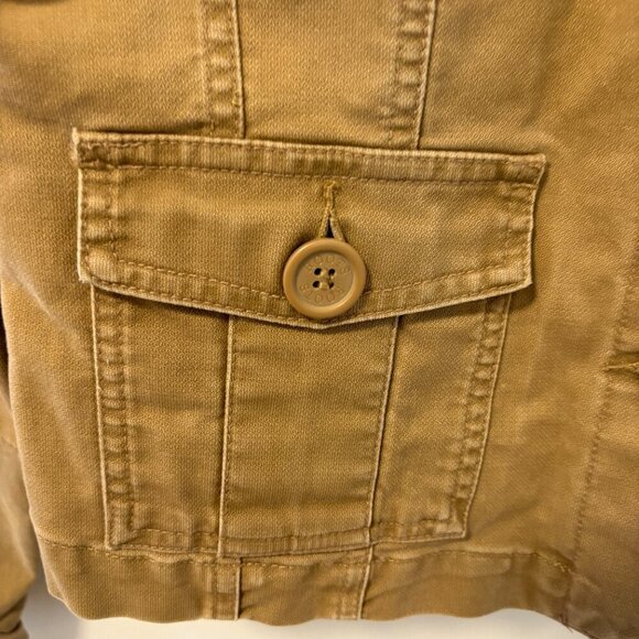 Roots Cargo Military Button Up Lightweight Jacket 90s Brown Size M - Picture 3 of 10